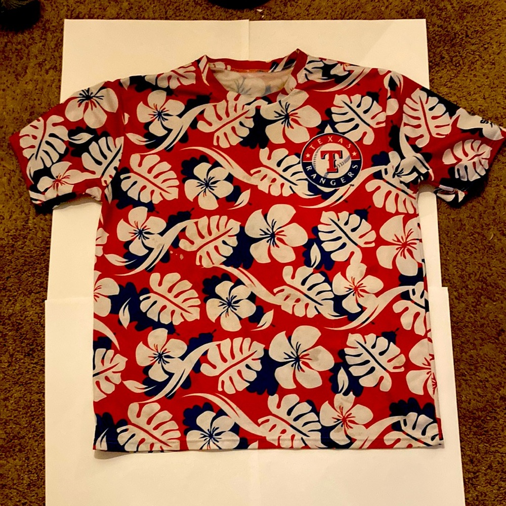 Texas Rangers Hawaiian Print Shirt